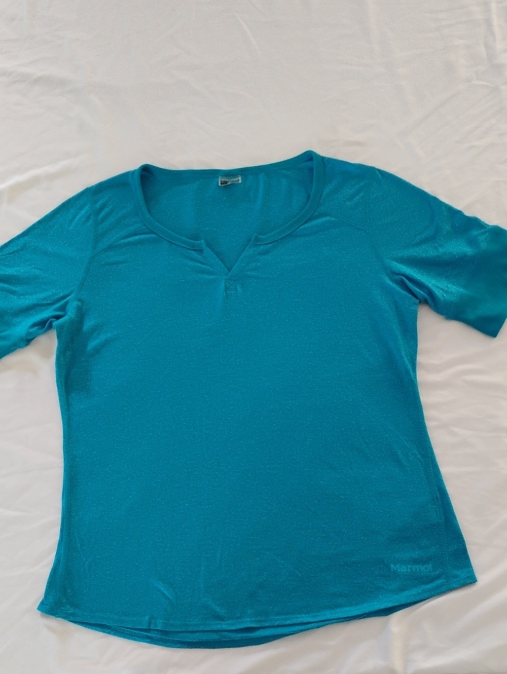 Marmot Women's Teal Short Sleeve Performance Top, Size Large